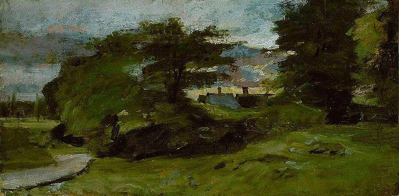 John Constable Landscape with Cottages oil painting image